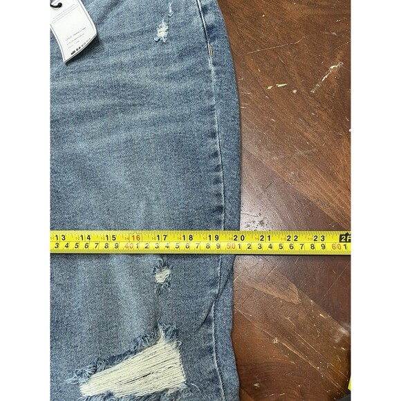 Judy Blue Womens Sz 14W Blue Mid Rise Bootcut Distressed Jeans Grunge Cowgirl - Picture 5 of 10